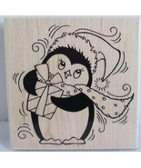 Stampendous W137 2014 PENPATTERN PENGUIN Christmas Rubber Stamp Gift Sca... - £14.49 GBP