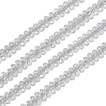 15 Yards Metallic Braid Lace Trim 1/4&quot; Flower Pattern Silver Centipede L... - £10.21 GBP