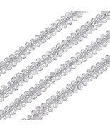 15 Yards Metallic Braid Lace Trim 1/4&quot; Flower Pattern Silver Centipede L... - £10.40 GBP