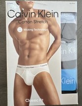 Calvin Klein Men&#39;s 3-Pack Cotton Stretch Hip Briefs 2XL New Classic Fit - £19.42 GBP