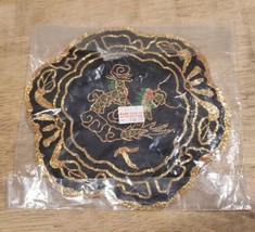 Chinese Dragon Silk Needlepoint Gold &amp; Green Threads  Made in Shanghai - £15.14 GBP