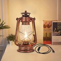 Rustic Table Lamp Old Fashioned Nightstand Light Plug In Vintage Desk Lamp For B - £47.01 GBP