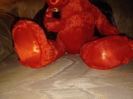 Atico International Devil Teddy Bear Plush 14&quot; Red Pitchfork Cape Horns Stuffed - £39.81 GBP