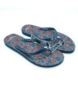 Coach Womens Flip Flop Sandals Floral Slip On Rubber Blue Red Size 11 - £41.76 GBP