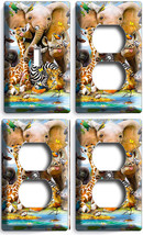African Safari Jungle Animals 1 Light 3 Switch Outlet Wall Plates Nursery Decor - £30.71 GBP