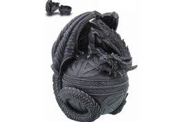 6.5 Inch Celtic Dragon Topped Orb Jewelry Trinket Box Figurine - $32.65