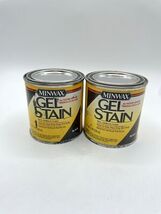 2 Minwax Gel Stain Black 8 Oz 1/2 Pint Discontinued Bs236 - $13.71