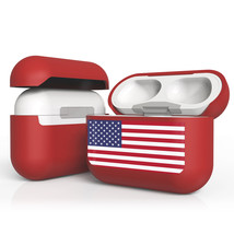 For AirPods Pro Snap-On Red  Plastic Hard Cover Case USA American Flag - £15.72 GBP