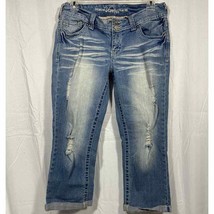 Vanity Premium Capri Jeans Size 28 Low Rise Stretch Flap Pocket Distress... - £11.94 GBP