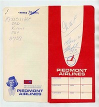 Piedmont Airlines Ticket Jacket and Passenger Trip Pass 1968 - $21.78