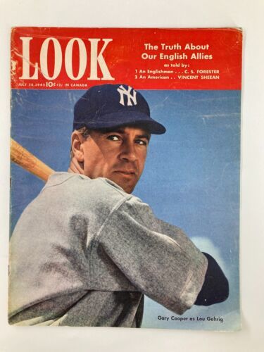 Primary image for VTG Look Magazine July 28 1942 Gary Cooper The Pride of The Yankees No Label