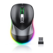 Wireless Mouse, Jiggler Mouse For Laptop - Led Mouse Rechargeable Computer Mice  - £30.44 GBP
