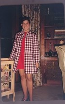 VTG Photo Slide Sexy Girl Short Skirt Posing Library Plaid Coat 1970 Dottie - £16.07 GBP