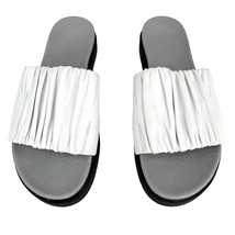 Daniella Lehavi Platform Slides 38 White Leather 7.5 - $49.49