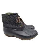 Sperry Women&#39;s Saltwater Quilted Nylon Duck Boot STS94063 Black - £31.54 GBP