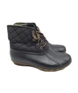 Sperry Women&#39;s Saltwater Quilted Nylon Duck Boot STS94063 Black - $39.55