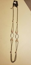Paparazzi Long Necklace & Earring Set (New) #763 Double Chain & Pink Pearls - $4.95