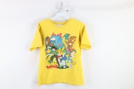 Vintage 2001 Nintendo Pokemon Boys Large Distressed Short Sleeve T-Shirt Yellow - £47.44 GBP
