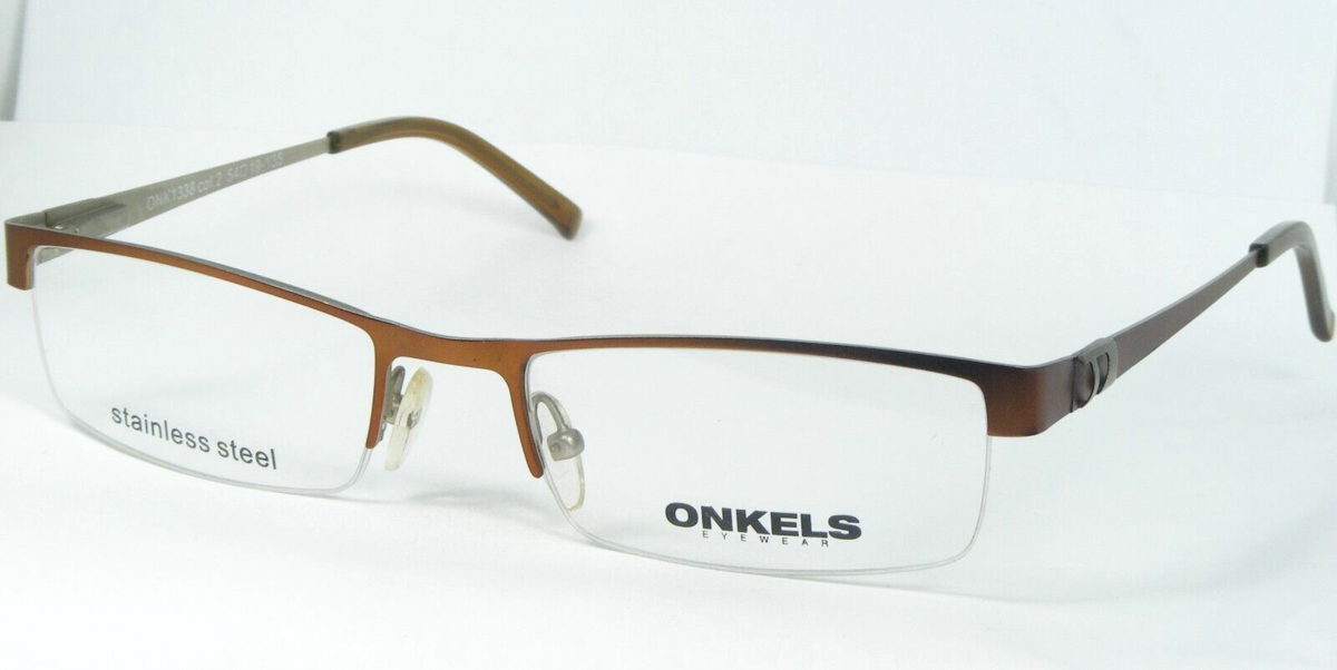Neu ONKELS ONK1338 Col 2 Tönend Brille Halbe Felge Rahmen 54-19-135mm - $58.40