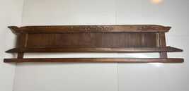 Wooden Handloom Reed Carved Floral Design Weaving Loom 36” Vintage Thail... - $79.17