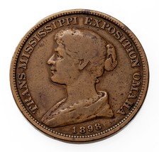 Médaille Officielle De L&#39;Exposition Trans-Mississippi 1898 HK-283 Circulée - $78.58