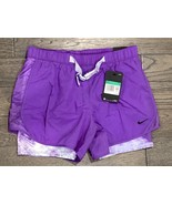 NWT $32 Nike Girls XL Purple Standard Fit Windbreaker Running Shorts Com... - $363.07 MXN