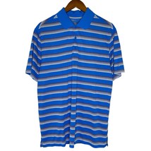 Nike Golf Blue Striped Standard Fit Short Sleeve Polo Shirt Size Medium ... - $13.00