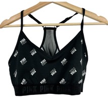 PINK sport athletic sports bra large womens t-back black white Victorias Secret - £15.64 GBP