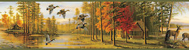 Autumn Green Quiet Evening Portrait Wallpaper Border Chesapeake BBC35541B - £16.21 GBP
