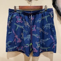 Savage Technicians SWIM TRUNKS - NEON LIGHTS &amp; GUN FIGHTS - $32.50