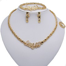 Hot African jewelry set for women Heart I LOVE YOU necklace set wedding jewelry  - £35.37 GBP