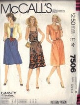 McCall's Pattern 7506 size 12 dated 1981 Misses’ Dress and Jacket - $3.00