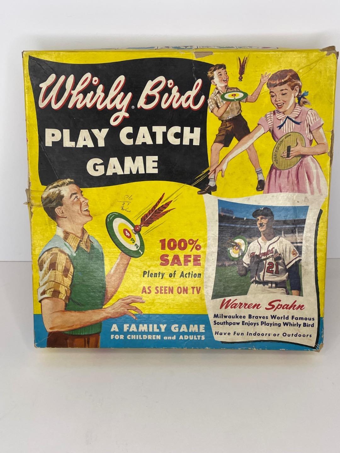 Vintage Whirly Bird Play Catch Baseball Game Warren Spahn Milwaukee Brav... - $14.00