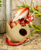 January Birthstone Dragon Egg Statue Red Gem Birthday Dragon Hatchling Figurine - £22.92 GBP