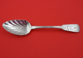 James Beebe English Georgian Sterling Silver Berry Spoon Leaf Bowl Chase... - $226.71