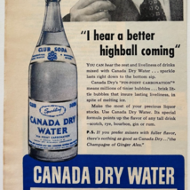 1944 Canada Dry Sparkling Water Advertisement WW2 Carbonated Club Soda E... - $19.99