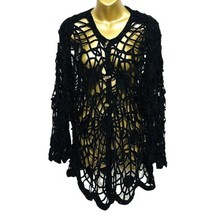 Talk Of The Walk Atlantic City Women’s Black Top Crocheted One Size Vintage - $38.00