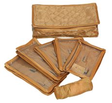 Kuber Industries Jewellery Box/Organizer with 5 Transparent Pouch (Gold) - £22.13 GBP