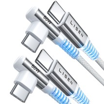 Usbc To Usbc Cable [60W 2-Pack, 6.6Ft] Usb C Charger Cable 48-Strand Cotton Yarn - £19.66 GBP