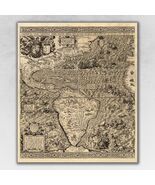 Vintage 1598 Map Of The Americas Unframed Print Wall Art - €15,99 EUR