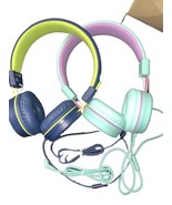 2 Pack Kids Headphones Stereo Foldable Headphones Adjustable Wired Over ... - $27.12 CAD