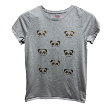 Panda Cat &amp; Jack Girls T-Shirt Gray Graphic Print Heathered Short Sleeve... - £11.18 GBP