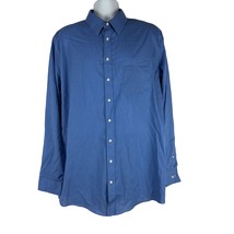 Stafford Performance Super Shirt 17.5 36 37 Blue Pinstripe Dress Shirt - $24.37