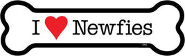I Heart (Love) Newfies  Dog Bone Fridge/Car Magnet  2&quot;x7&quot;  USA Made Wate... - $4.99