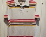 Vtg 1970s OP Ocean Pacific Polo Shirt Beige Men&#39;s Large Striped Red Oran... - $61.38