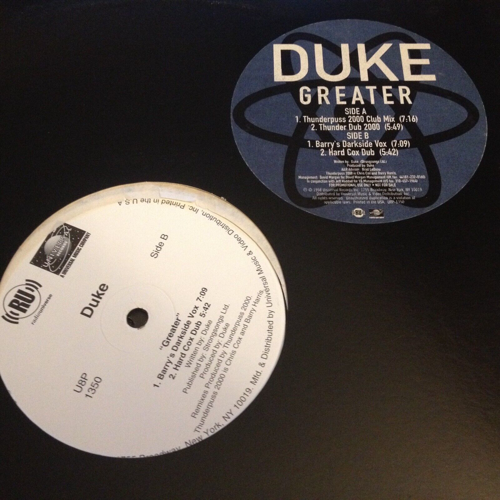 Duke Greater USED 12&quot; Single - $0.98