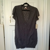 NWT Derek Heart Plus Womens Sweater Size 1X Black Short Sleeve  Semi Sheer - £4.94 GBP