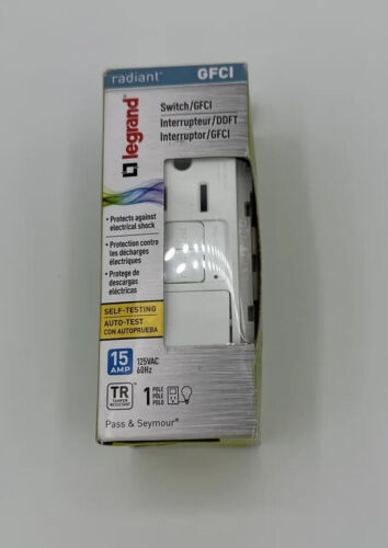 Primary image for Legrand Pass & Seymour 1595SWTTRWCC4 15A GFCI Switch Receptacle, White