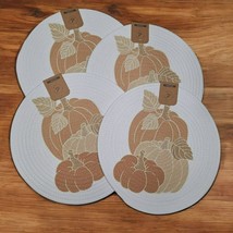 Pumpkin Fall Round Braided Placemat Autumn Table Setting 15 Inch Create - £13.81 GBP