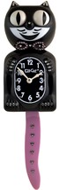 Limited  Black Kit Cat Klock Swarovski Crystals Fushia /Clear Jeweled Clock - $139.95